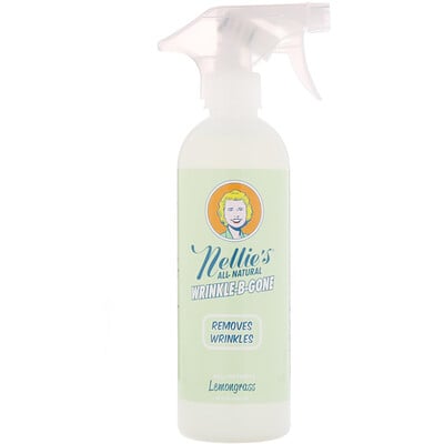 Nellie's All-Natural, Wrinkle-B-Gone, Removes Wrinkles, Lemongrass, 16 fl oz (474 ml)  - купить со скидкой