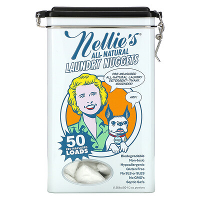 Nellie's All-Natural, Laundry Nuggets, 50 Loads, 1/2 oz Portions