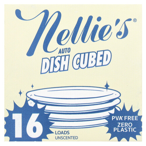 Nellie's Auto Dish Cubed, Unscented, 16 Cubes