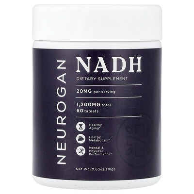 Product Image for Neurogan Health, NADH, 20 mg, 60 Tablets, 0.63 oz (18 g)