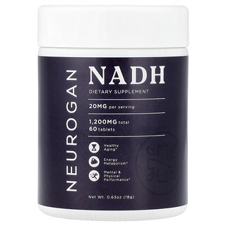 Neurogan Health, NADH, 20 mg, 60 Tablets, 0.63 oz (18 g)