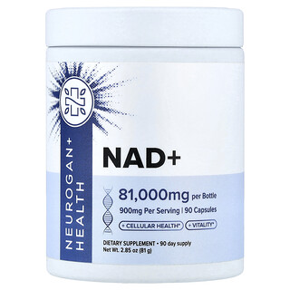 Neurogan Health, NAD+, բջիջները նորացնող, 900 մգ, 90 պարկուճ
