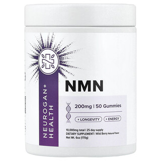 Neurogan Health, Gomitas NMN, Bayas silvestres, 50 gomitas (100 mg por gomita)