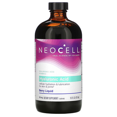 Neocell Гиалуроновая кислота в виде сиропа с ягодным вкусом, 50 мг, 16 жидких унций (473 мл)