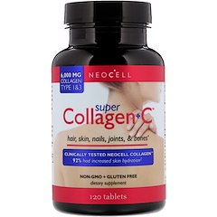 Neocell, Super Collagen+C, Type 1 & 3, 6,000 mg, 120 Tablets