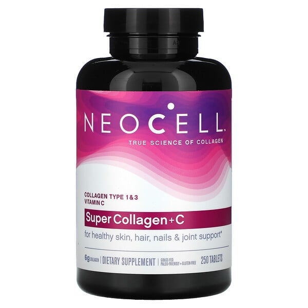 Neocell, Super Collagen + C, добавка с коллагеном и витамином C, 250 таблеток