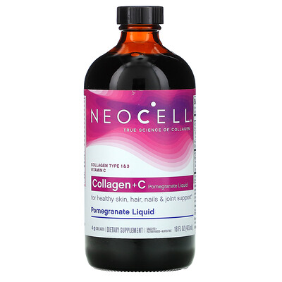 Neocell Collagen + C Pomegranate Liquid, 4 г, 473 мл (16 жидких унций)