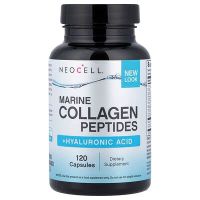 Product Image for NeoCell, Marine Collagen Peptides + Hyaluronic Acid, 120 Capsules