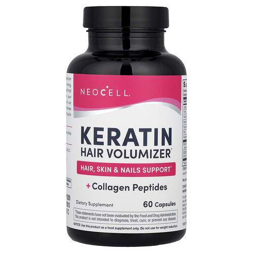 Neocell Keratin Hair Volumizer + Collagen Peptides, 60 Capsules