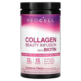 Neocell, Beauty Infusion, Mélange à boire au collagène et à la biotine, Canneberge, 330 g