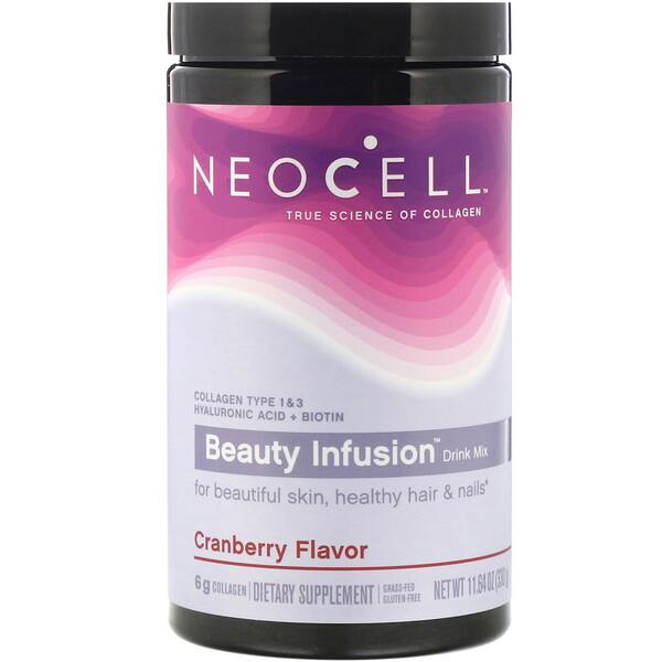 Neocell, Beauty Infusion, освежающая коллагеновая смесь, со вкусом клюквенного коктейля, 330 г (11,64 унции)