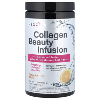 NeoCell, Mezcla para preparar bebidas con infusión de belleza con colágeno, Toque de mandarina, 330 g (11,6 oz)