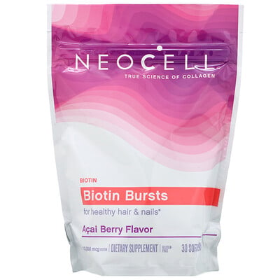 Neocell Biotin Bursts, Acai Berry Flavor, 10,000 mcg , 30 Soft Chews