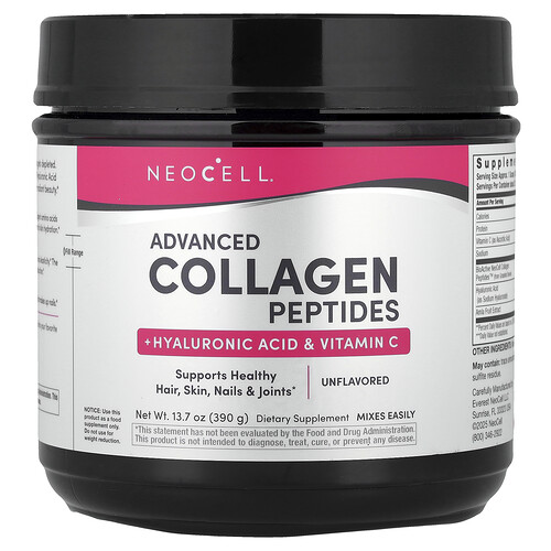 Neocell Advanced Collagen Peptides, Unflavored, 13.7 oz (390 g)