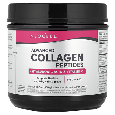 NeoCell, Péptidos de colágeno avanzado, Sin sabor, 390 g (13,7 oz)