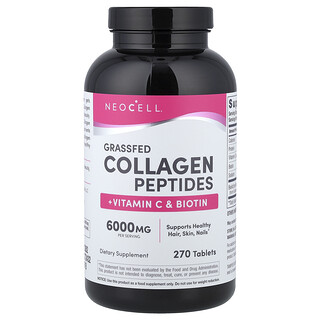 NeoCell, Grassfed Collagen Peptides + Vitamin C & Biotin, Kollagenpeptide + von grasgefütterten Kühen + Vitamin C und Biotin, 270 Tabletten