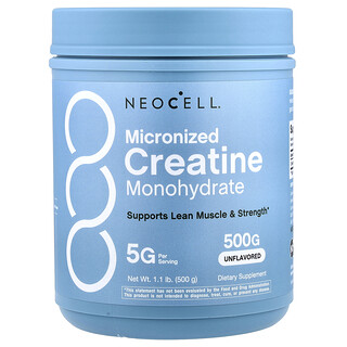 NeoCell, Creatina micronizada, Monohidrato en polvo, Sin sabor, 500 g (1.1 lb)