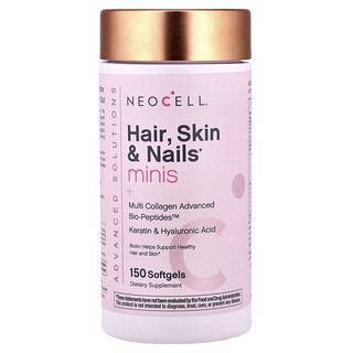 NeoCell, Advanced Solutions, Hair, Skin Nails Minis + Multi Collagen Advanced Bio-Peptides™, 150 Softgels