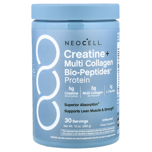 NeoCell, Kreatin + Multikollagen-Bio-Peptide™ Protein, ohne Geschmack, 285 g (10 oz)
