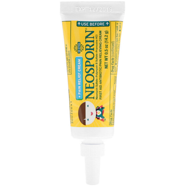 Neosporin, Dual Action Cream, Pain Relief Cream, For Kids Ages 2 +, 0.5
