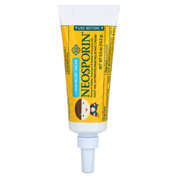 Neosporin‏, Dual Action Cream, Pain Relief Cream, For Kids Ages 2 +, 0.5 oz (14.2 g)