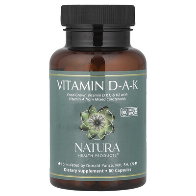 Product Image for Natura Health Products, Vitamin D-A-K, 60 Capsules