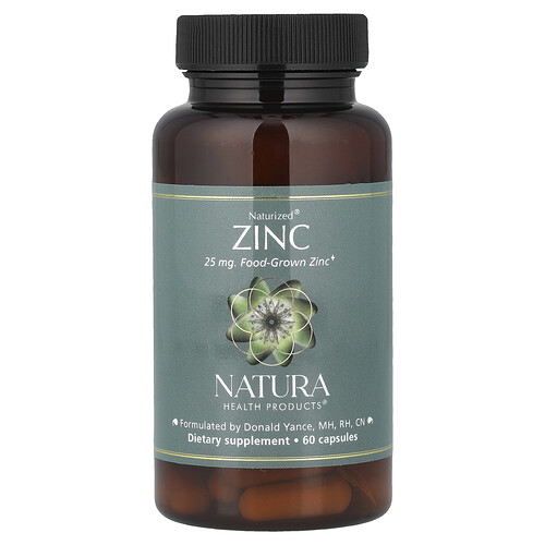 Natura Health Products, Naturized® Zinc, Zink, 25 mg, 60 Kapseln