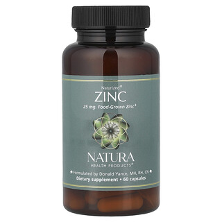 Natura Health Products, Zinc Naturized®, 25 mg, 60 cápsulas