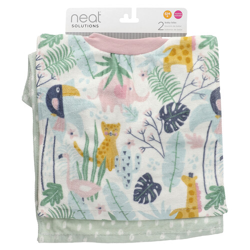 Neat Solutions, Baby Lätzchen, ab 6 Monaten, Tiere, 2 Stück