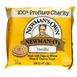 Newman's Own Organics, Newman-O's, ванильное печенье с кремовой начинкой, 368 г (13 унций)