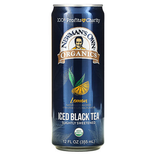 Newman's Own Organics, Iced Black Tea, Lemon, 12 fl oz (355 ml)