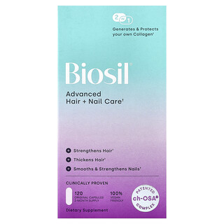 Biosil, Perawatan Rambut + Kuku Canggih, 120 Kapsul Asli