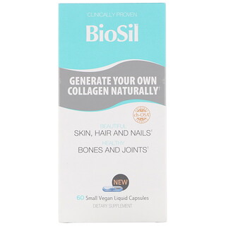 BioSil by Natural Factors, Advanced Collagen Generator, hochentwickelter Kollagen-Generator, 60 kleine vegane, mit Flüssigkeit gefüllte Kapseln