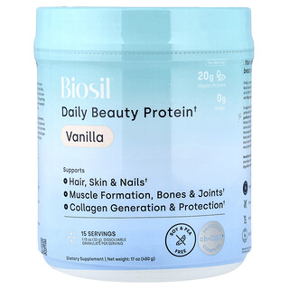 Biosil, Daily Beauty Protein, Vanilla, 17 oz (480 g)