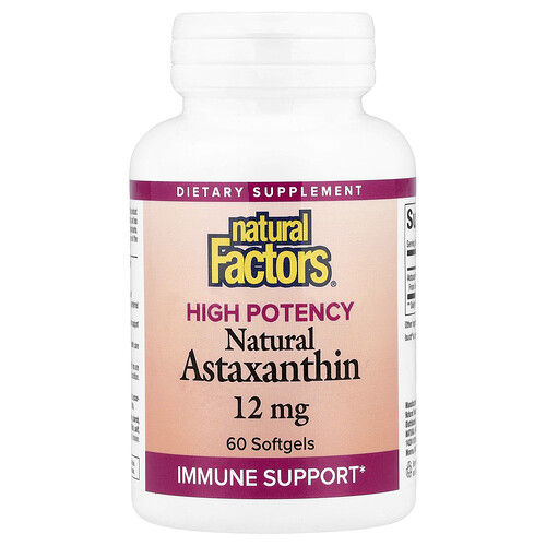 Natural Factors, Natürliches Astaxanthin, 12 mg, 60 Weichkapseln