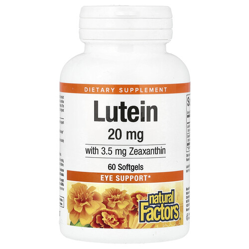 Natural Factors Lutein, 20 mg, 60 Softgels
