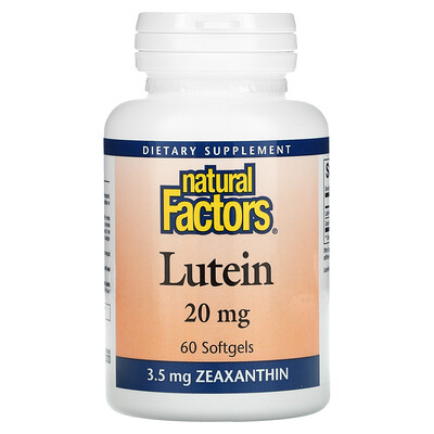 Natural Factors Lutein, 20 mg, 60 Softgels