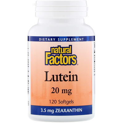 Natural Factors Лютеин, 20 мг, 120 желатиновых капсул