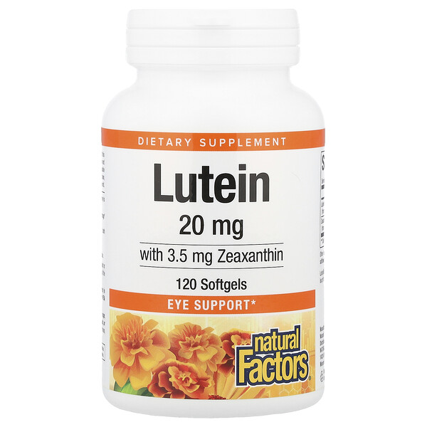 Natural Factors Lutein With Zeaxanthin, 120 Softgels