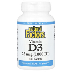 Вітамін D3, 25 мкг (1000 МО), 180 таблеток