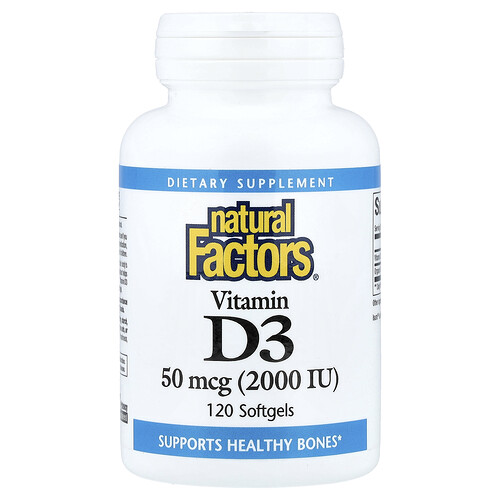 Natural Factors, Vitamin D3, 120 Weichkapseln