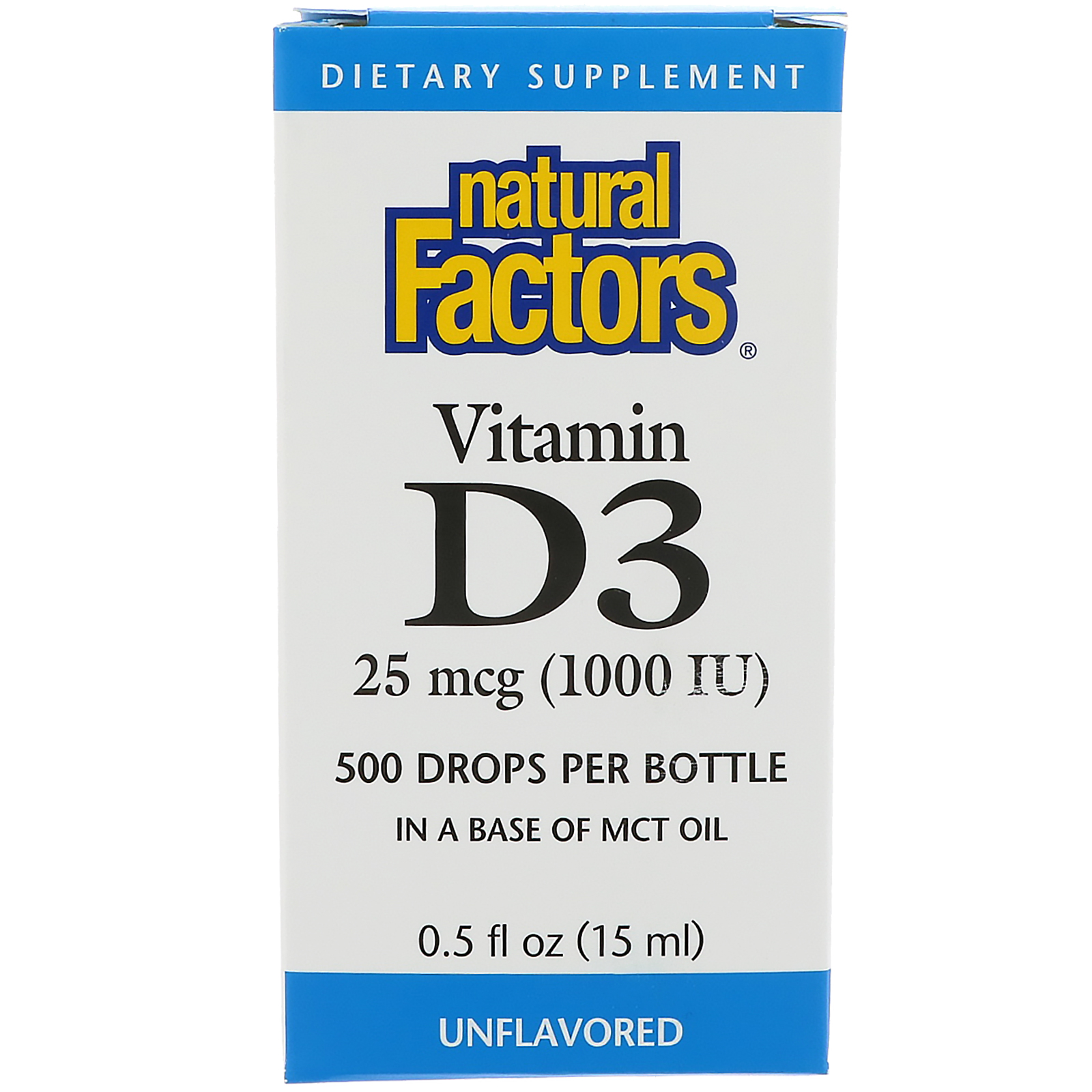 Natural Factors Vitamin D3 Drops 1000 Iu 05 Fl Oz 15 Ml