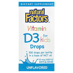 Вітамін D3 400 МО Natural Factors Vitamin D3 Drops for Kids 15 мл