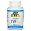 Natural Factors, Vitamin D3, Strawberry Flavor, 10 mcg (400 IU), 100 Chewable Tablets