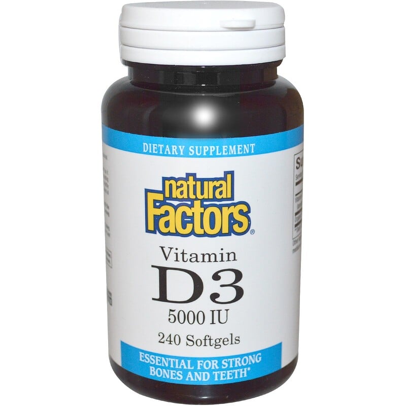 Natural Factors, Vitamin D3, 5000 Iu, 240 Softgels - Iherb