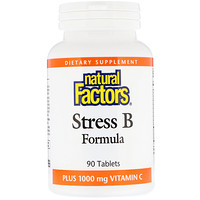 Stress B Formula, Plus 1000 mg Vitamin C, 90 Tablets - изображение