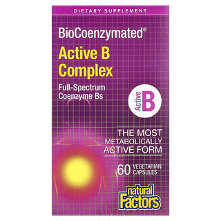 Natural Factors, BioCoenzymated®, Complexe de vitamines B actives, 60 capsules végétariennes