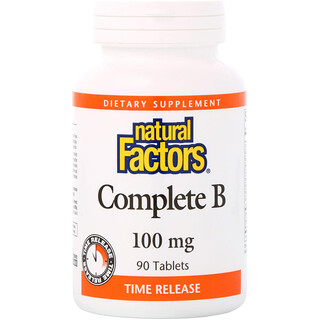 Natural Factors, B completo, 100 mg, 90 tabletas