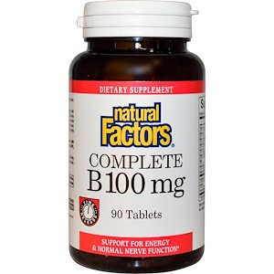 Natural Factors, Витамины «Все B», 100 мг, 90 таблеток 