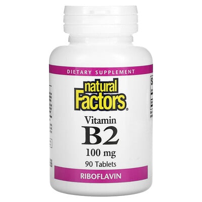 

Natural Factors Vitamin B2 Riboflavin 100 mg 90 Tablets